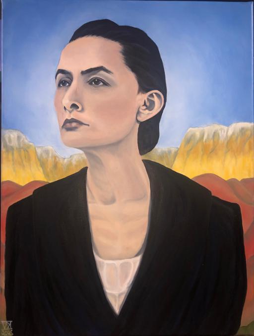 凯瑟琳·温茨|肖像系列3，乔治亚·奥基夫|布面油画 